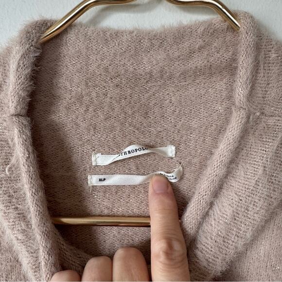 Anthropologie The Thea Eyelash Twofer Sweater Maxi Dress Blush Neutral XLP - Picture 11 of 12